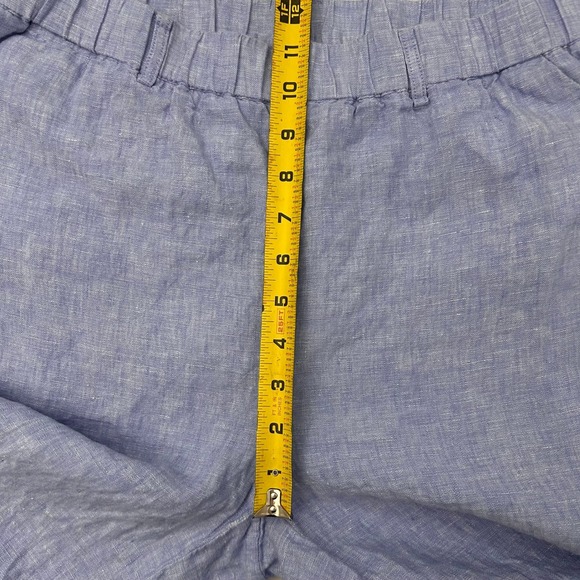 Quince Womens Large Blue 100% European Flax Linen Wide Leg Pants Elastic Waist - Picture 6 of 7